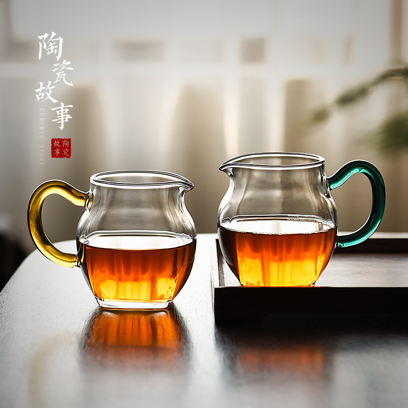 Ceramic fair story glass cup more Japanese high - end tea kelp handle a single male cup tea tea set points