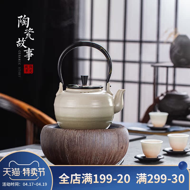 Electric TaoLu boiled tea, small tea accessories.mute household glass pot of iron pot of tea, kungfu tea boiled tea stove