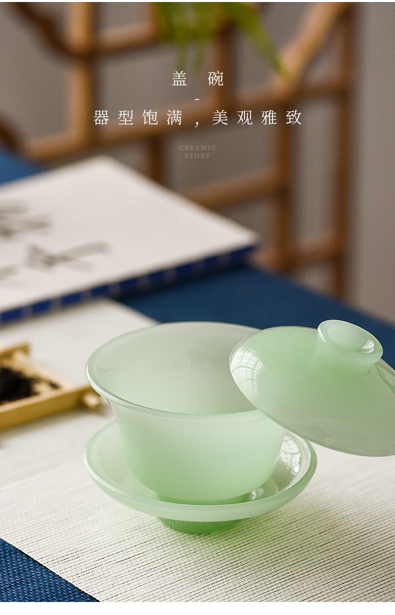 The Story of pottery and porcelain tea set home sitting room one visitor office small sets of high - grade tureen cup kung fu tea set