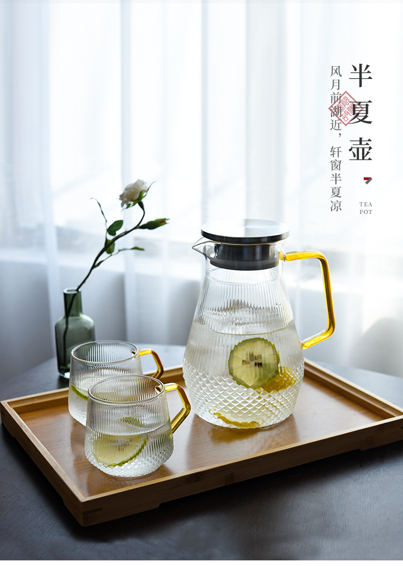 Ceramic cool story glass kettle high - temperature household super capacity thickening cold cold boiled water kettle cup suits for