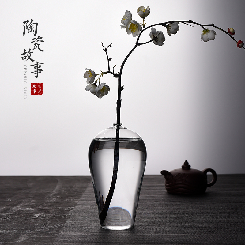 Ceramic Japanese zen story glass vases, flower implement flower arranging mei bottles of water to raise adornment kung fu tea tea accessories