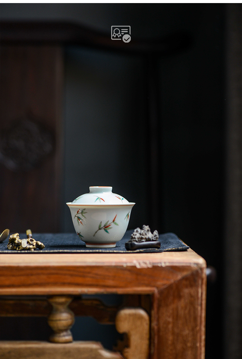 High - end checking hand - made ceramic story town tureen three tureen single jingdezhen pure hand - made tureen