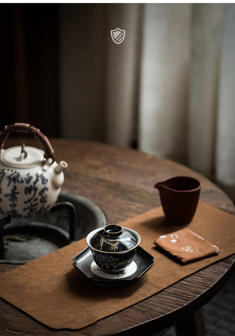 High - end checking hand - made ceramic story town tureen three tureen single jingdezhen pure hand - made tureen