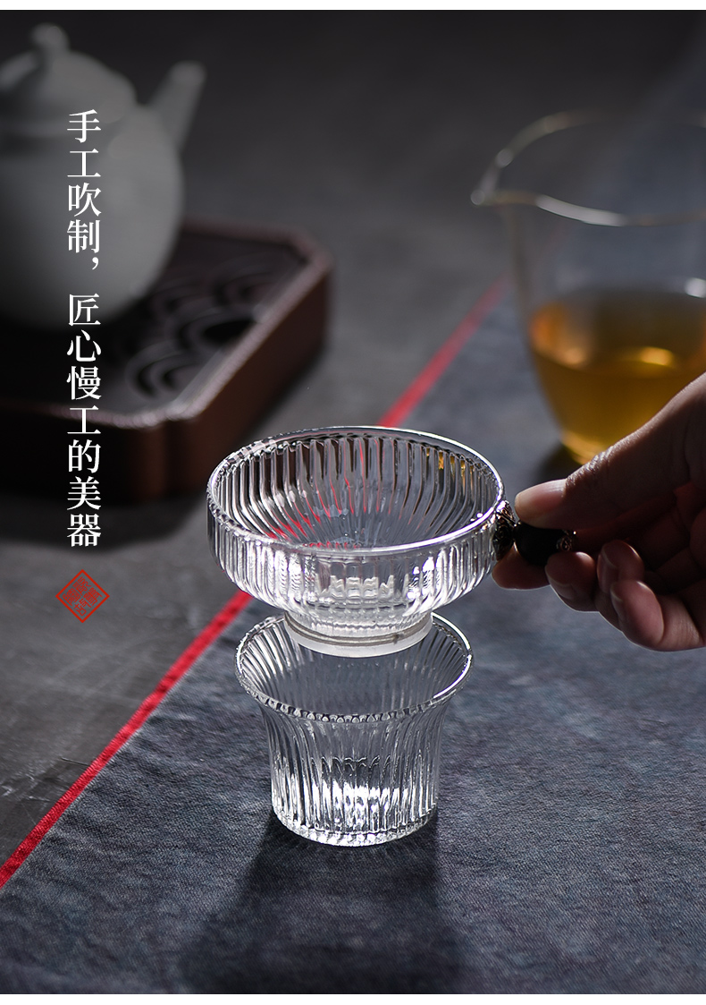 The Filter creative Japanese vertical stripes story glass) exchanger with the ceramics high temperature resistant) gauze tea accessories