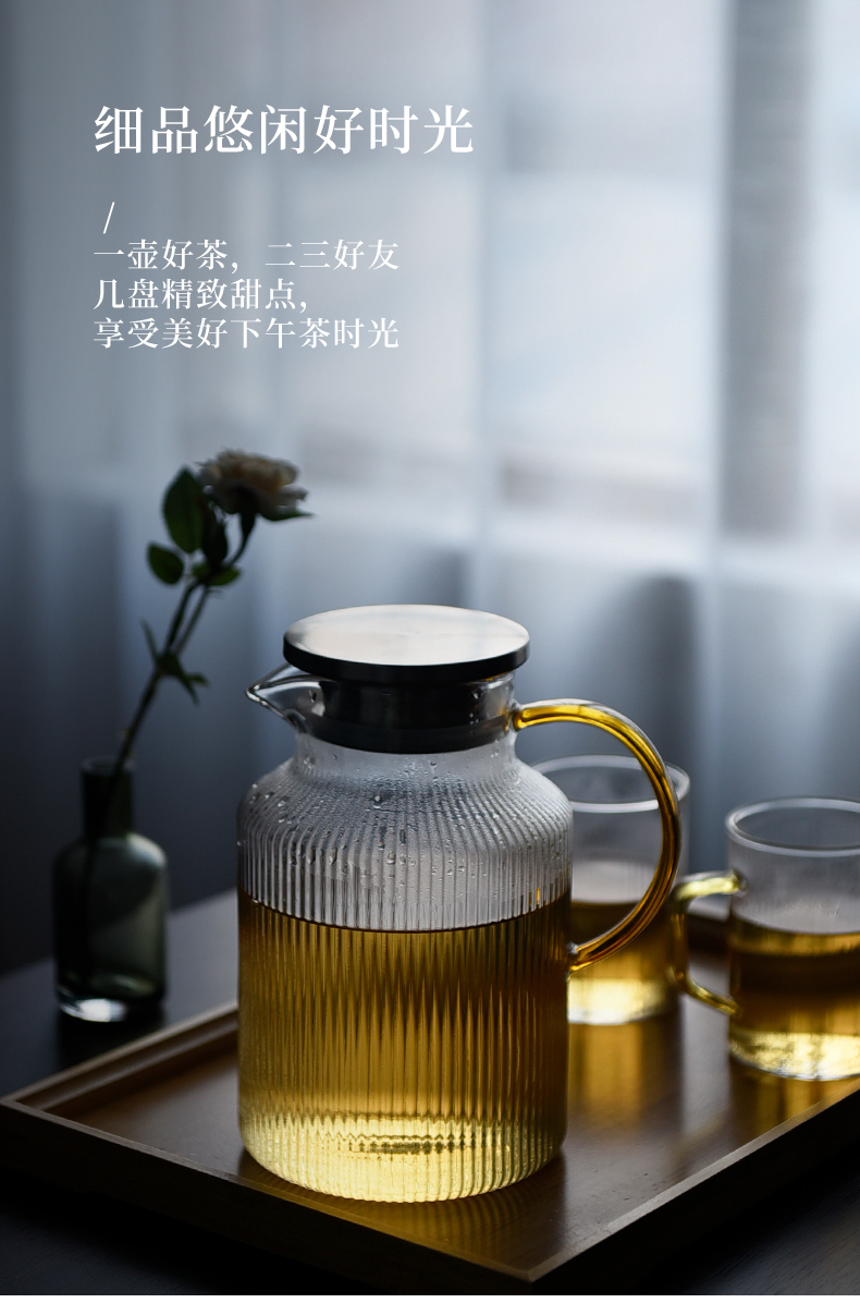 High temperature resistant glass ceramic story large - capacity cold northern cold water kettle cup household pot of suit