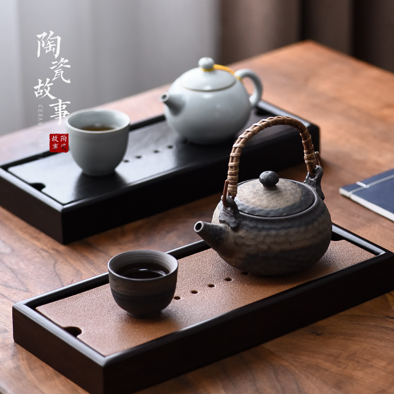The Story of pottery and porcelain tea tray was solid wood home I and contracted saucer dish plate dry those kung fu tea tea sea drop