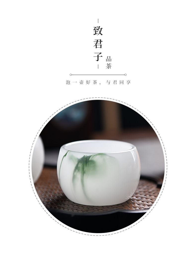 The Story of pottery and porcelain ceramic cups master cup personal special kung fu tea cups little, single CPU suet jade sample tea cup