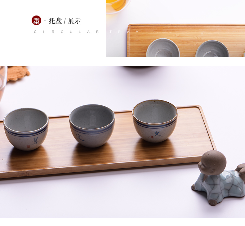 Ceramic story waterproof tea tray rectangle size monolayer saucer dish nanzhu kung fu tea accessories package mail