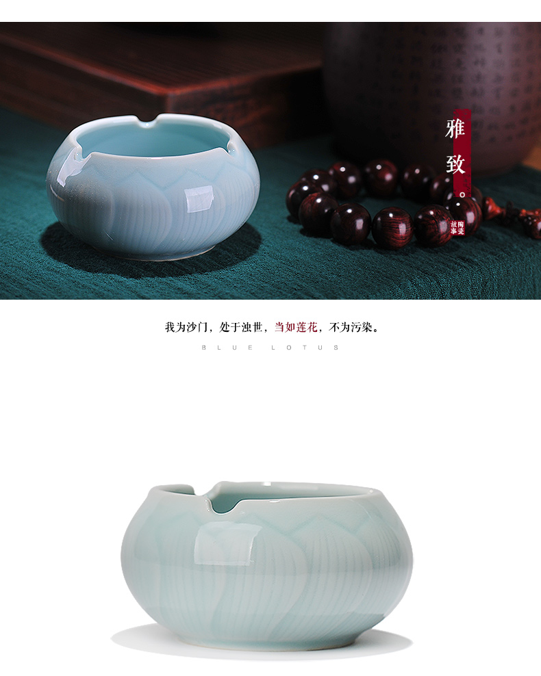 Ceramic creative move ashtray story adorable large celadon ou crystal gift package mail sitting room