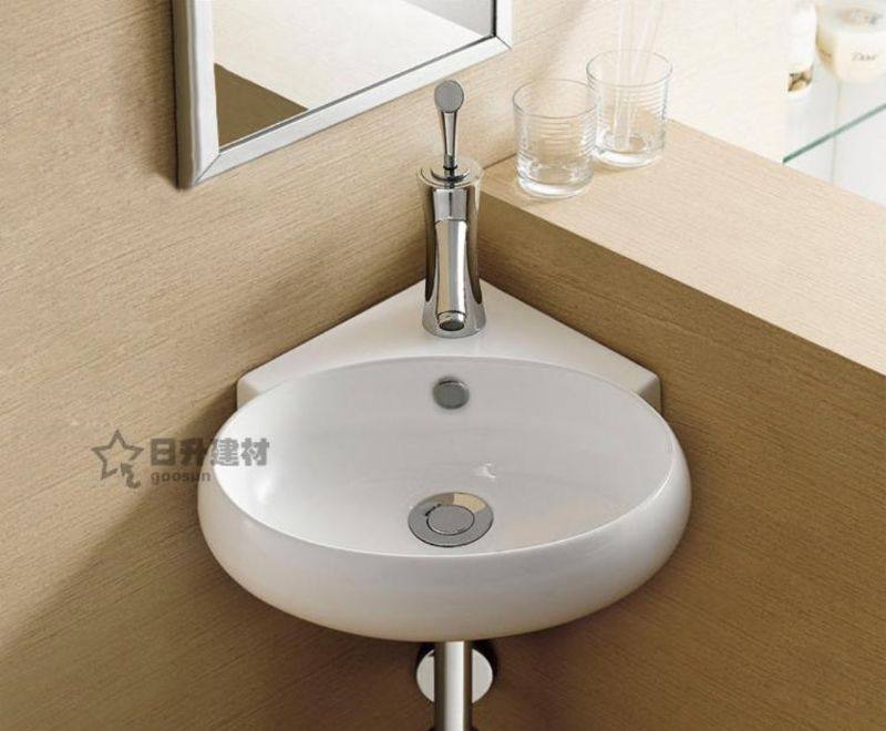 Ceramic Triangular Basin Small Family Type Wall Corner Small Hanging Basin Wash Basin Hanging Wall Type Washbasin Corner Art Basin