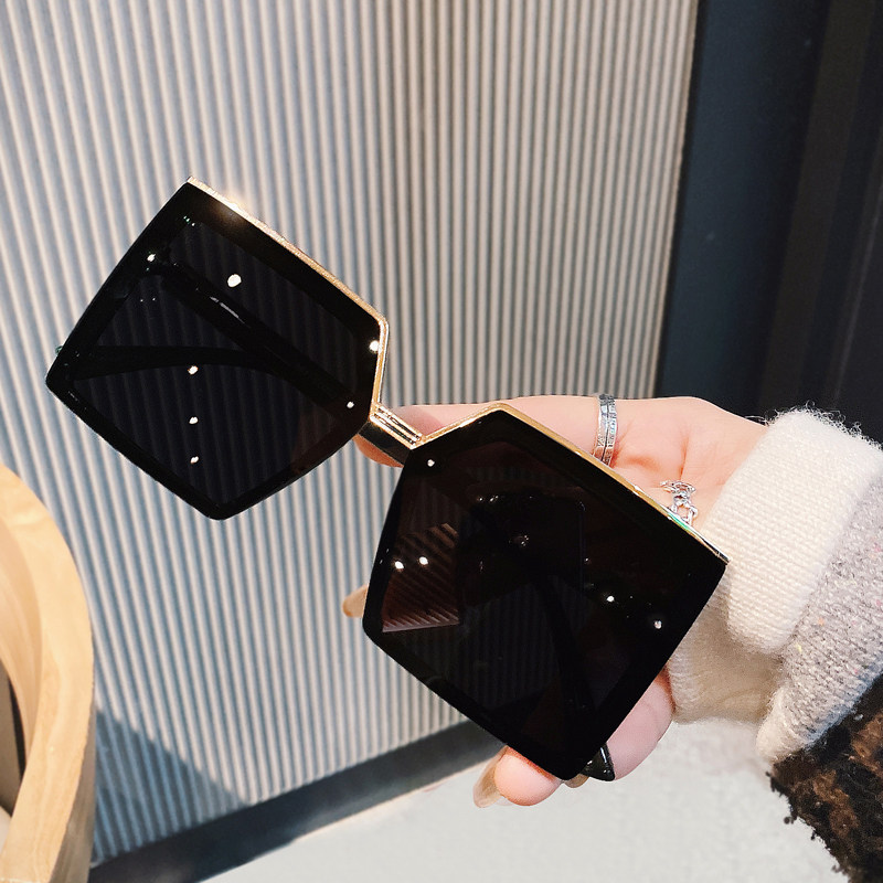 Sunglasses Women's 2022 New Anti-UV Large Frame Korean Version Flat Personality Fashion Trendy Sunglasses Men's Glasses