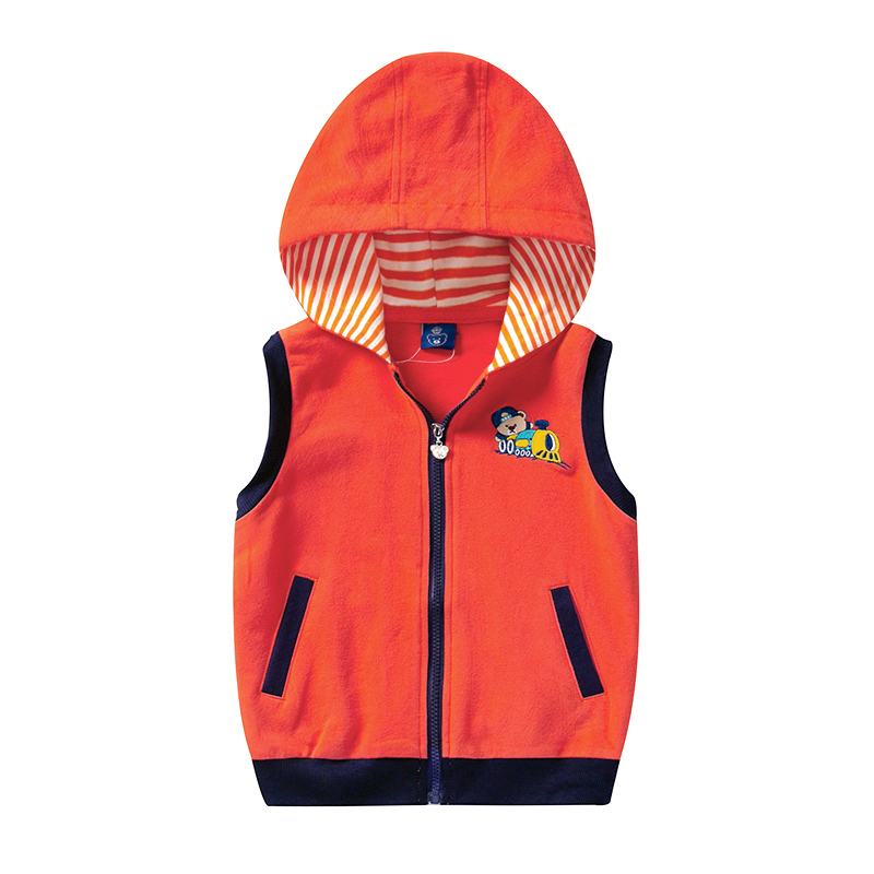 Trẻ em gấu mặc hoang dã trẻ em mới đan áo len trùm đầu mùa xuân và mùa thu bé trai áo len trẻ em vest vest áo khoác bé trai