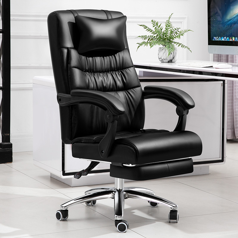 Boss chair home comfortable backrest office chair reclining latex seat massage cowhide swivel chair sedentary computer chair