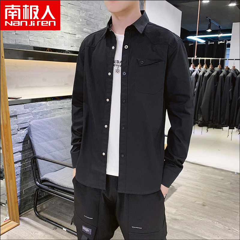 Antarctic shirt long sleeves men Korean version of the trend workwear handsome denim shirt men's loose casual coat tide brand