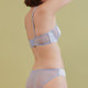 ຊຸດຊັ້ນໃນຂອງ Forlé Girl Satin Lace Soft Wire Bra Set French Thin Thin Detachable Double Straps Comfortable for Small Breasts