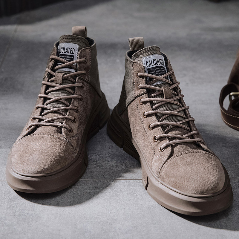 Men's shoes autumn winter 2022 new cotton shoes warm and suede Martin boots Leisure 100 hitch Inn men high cylinder plate shoes