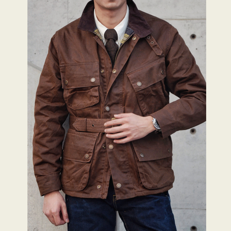 Shenwu American Retro Heavy Waxed Fabric Mid-Length Jacket Men's Hunting Motorcycle Coat Trench Coat Amekaji Winter Shenwu American Retro Heavy Waxed Fabric Mid-Length Jacket Men's Hunting Motorcycle Coat Trench Coat Amekaji Winter