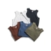 Ami cotton tay áo vest Áo thun nam thương hiệu thủy triều in màu rắn Nhật Bản mùa hè retro - Áo vest cotton Áo vest cotton