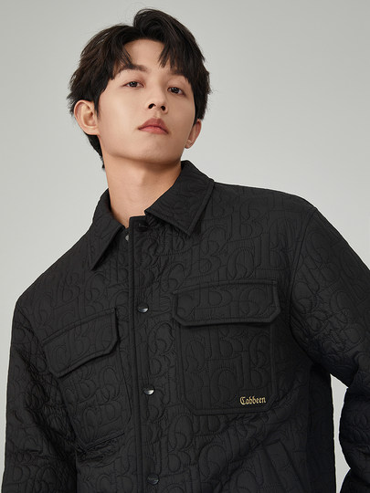 Chaqueta de plumón ligera con solapa de cabina para hombre, chaqueta ejecutiva de otoño e invierno, camisa, chaqueta