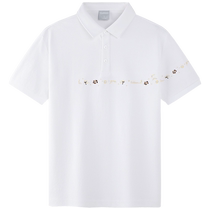 (Cool) Carbine cotton embroidered short-sleeved T-shirt 2024 summer new white business casual POLO shirt