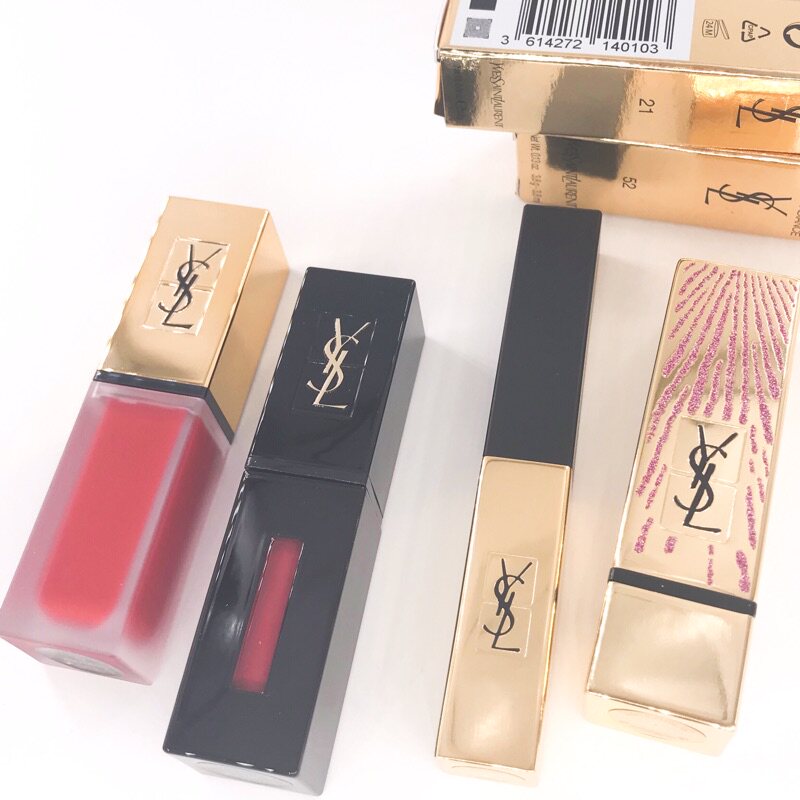 Temporary fracture YSL Saint Laurent small gold bar lipstick 21 black tube 416 matte round tube lipstick 83 water lip glaze 617