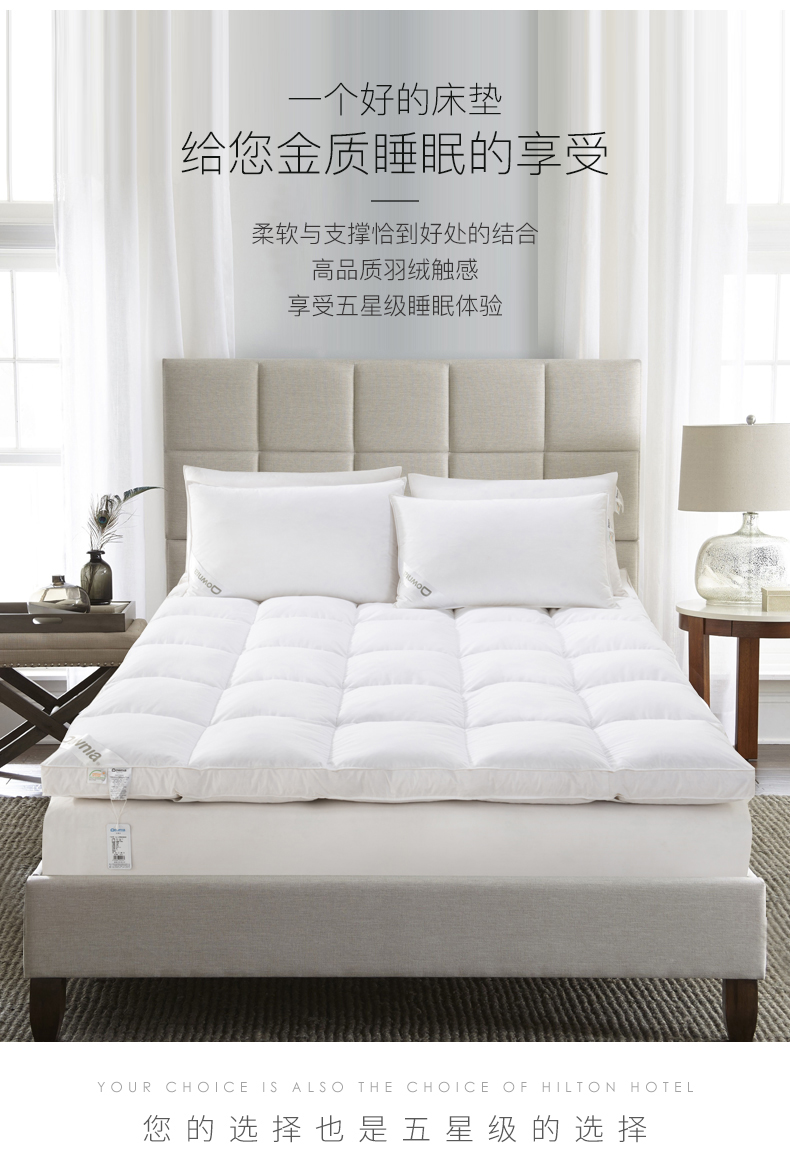 Khách sạn năm sao DOWNIA xuống nệm 1,5m giường ngỗng xuống 1,8m Giường khách sạn Hilton 褥 dày - Nệm chăn ga gối đệm giá rẻ