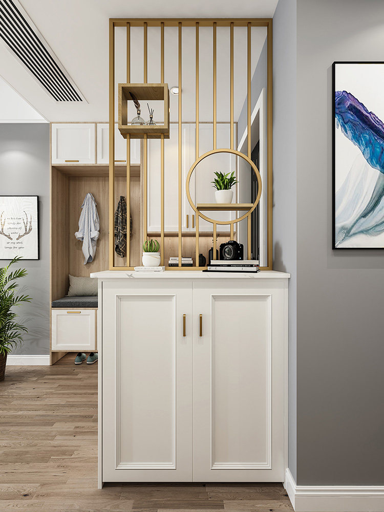 Nordic simple shelf entrance hall decorative screen creative metal display stand washstand partition screen