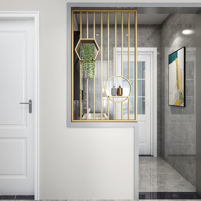 Nordic metal screen entrance hall entrance partition living room sofa side racks half screen next to washstand