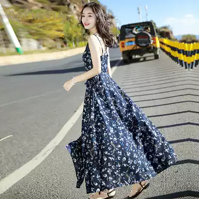 Rsemnia niche dress seaside vacation super fairy thin suspender Chiffon beach skirt Bohemian design