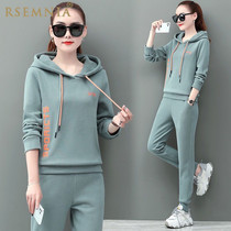 Rsemnia Leisure Sports Set Women 2021 Spring and Autumn New Fashion Slim Hooded Long Sleeve Two Piece