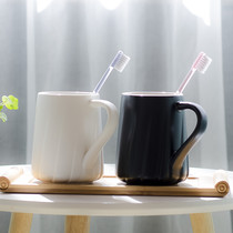 Couple mouthwash cup A pair of household bathroom toothbrush cup Simple creative ceramic tooth cylinder European tooth cylinder washing cup