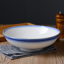 10 inch oversized soup bowl ceramic household large tableware 10 inch kitchen sauerie fish boiled fish Basin net Red Bowl