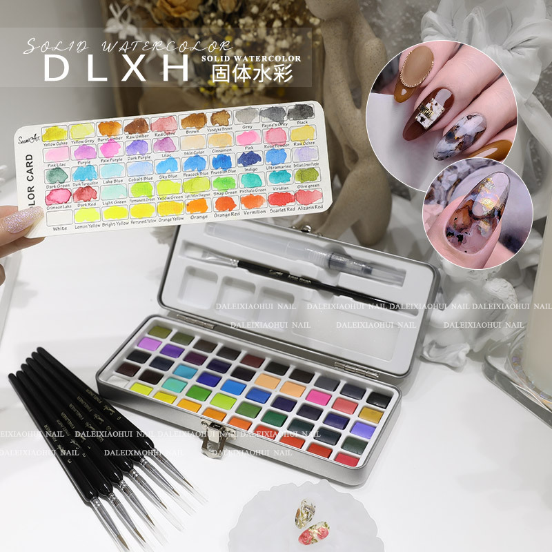 Japanese-Style Watercolor Solid Nail Art Paint, 50-Color Set for Nail Art, Solid Color Mixing Gel for Nails Japanese-Style Watercolor Solid Nail Art Paint, 50-Color Set for Nail Art, Solid Color Mixing Gel for Nails