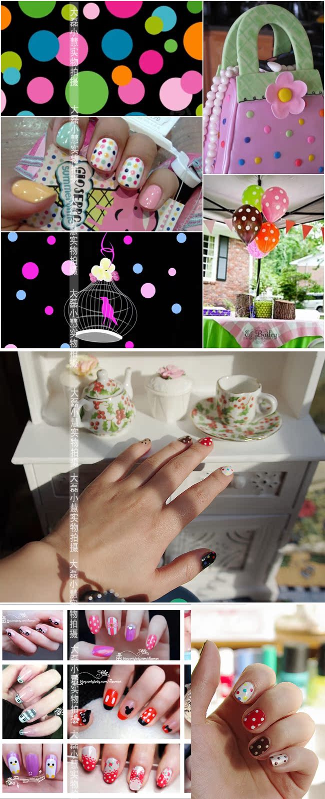 Xiao Man khuyên dùng bút hoa hai đầu Nail Công cụ DIY Vẽ điểm sóng Dot để sử dụng 哒 5 que máy mài móng
