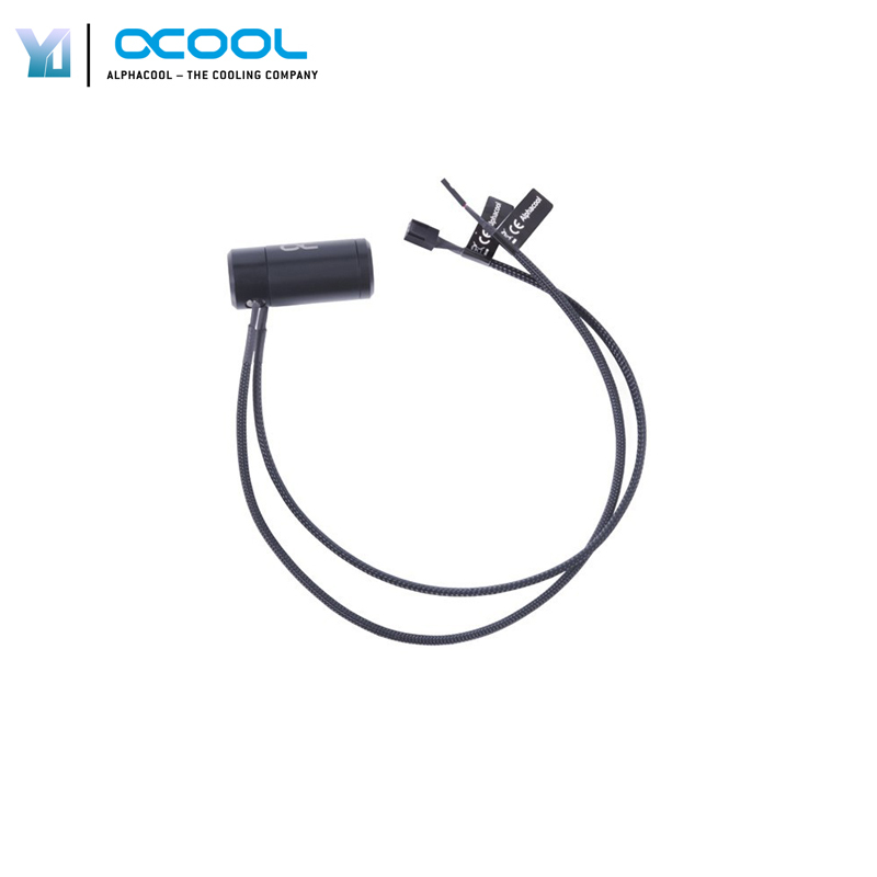 Alphacool Flow and Temperature Sensor Water Cooling Circuit Measuring Meter G1/4 Interface Motherboard Socket