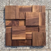 New Chinese Living Room TV Background Wall Mosaic Black Walnut Wood Nordic Light Lavish Decorative Soundproof Diffused Body Wall Panel