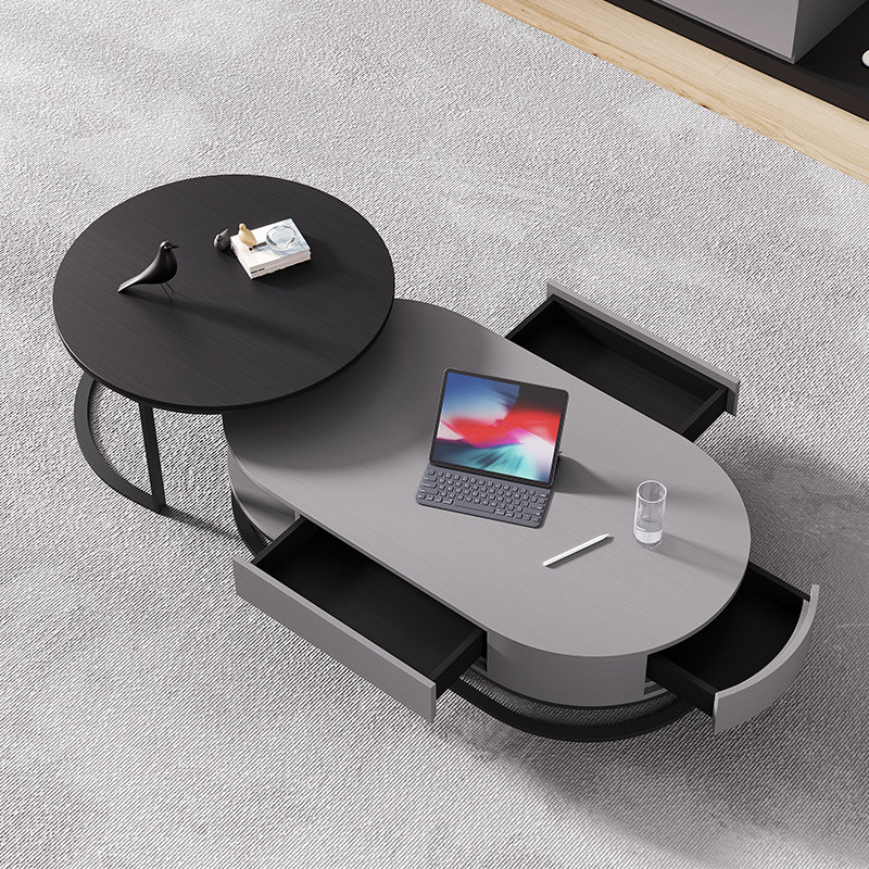 Reducible round tea few Italian minimalist modern small family living room home Nordic minimal tea table TV cabinet group