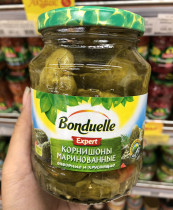 Russian supermarket purchase delicious canned vegetables pure cucumber canned pickles 370 grams crispy cucumber