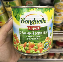 Canned vegetables imported from Russia canned green beans canned carrot green food ready-to-eat salad 425g