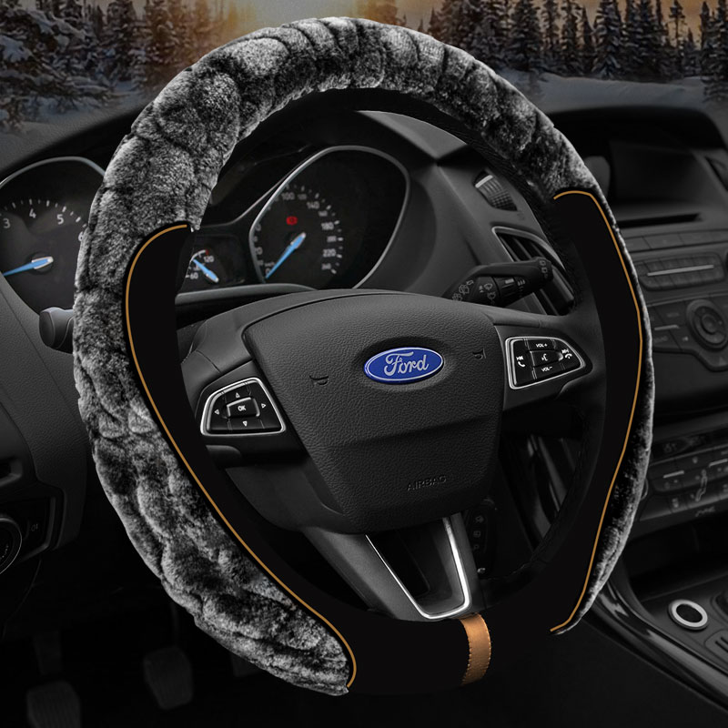 Ford Sharp World Fox New Fords Wing Tiger Wing Boforwise Golden Bull Seat Winter Plush Steering Wheel Sleeve