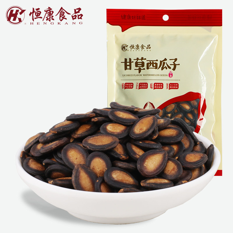 Hengkang Food Liquorice Talk Plum Taste Western Melon Seeds 200g Bagged Black Melon Seeds Casual Snack Nuts Fried Goods