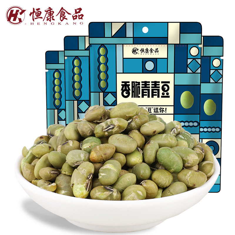 Hengkang Food Crispy Green Beans 90g*10 Bags Original Edamame Casual Snacks Beans Roasted Snacks Snacks Wholesale