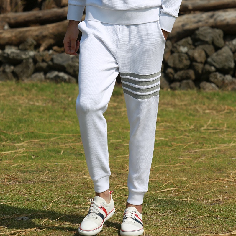 [Official Authentic] Tb Waffle White Sweatpants Men's Couple Loose Casual Sports Large Size Trousers