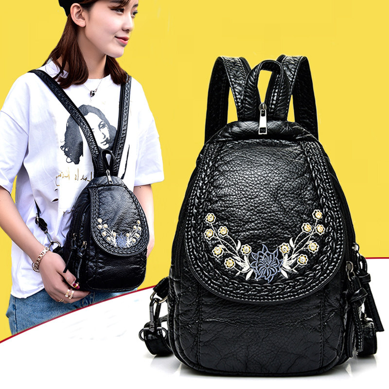 Backpack women's backpack 2021 new Korean version all-match chest bag backpack backpack small dual-purpose women's bag soft leather mini