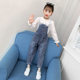 Girls Jeans 2024 Spring and Autumn New Style Overalls Two-piece Suit Korean Style Children's Loose Western Style Overalls Trendy