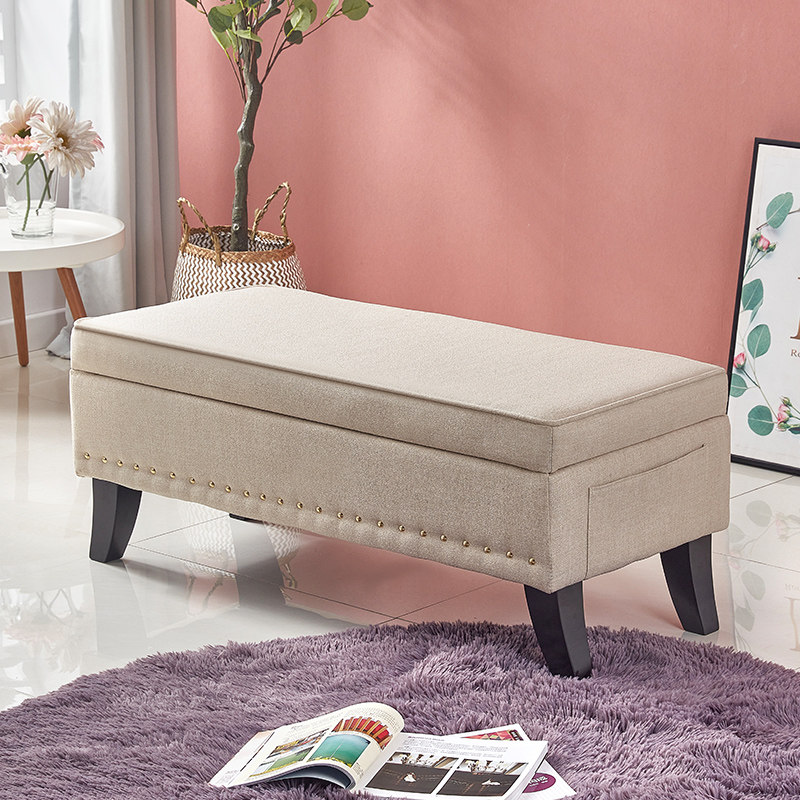 Clothing store can sit and rest rectangular shoe changing stool sofa stool home door storage storage stool fitting room stool