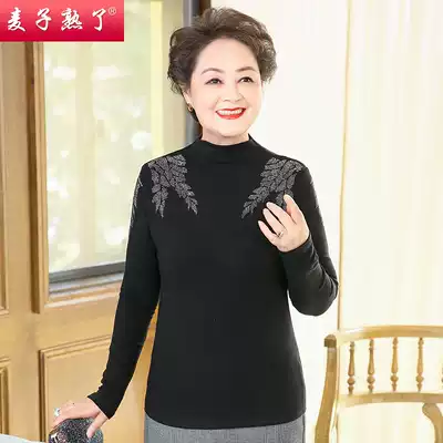 Mother 2020 new autumn winter dress foreign style base shirt elderly women women wide dress long sleeve T-shirt