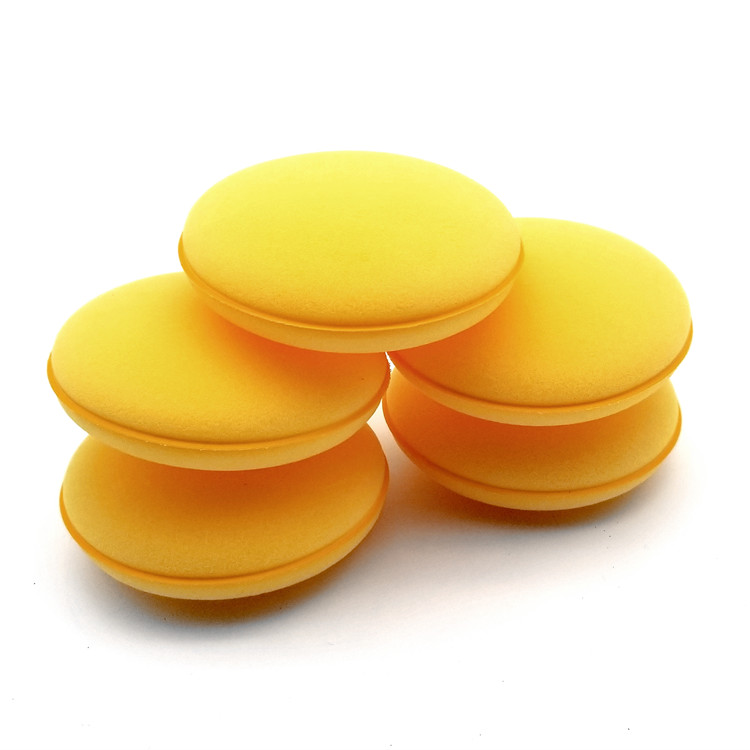 Car waxing sponge Round handmade yellow crimping waxing sponge Beauty wax Solid wax Palm waxing sponge
