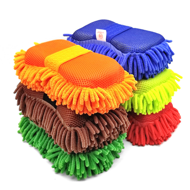 Car wash sponge chenille coral sponge car special foam car gloves no trace large clean bear paw
