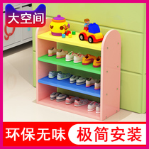 Childrens shoe rack multi-layer cartoon baby small storage rack Mini shoe cabinet small storage rack color cute baby